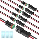 6 Kit Deutsch DT 2 pin Black Male Female Wiring Harness