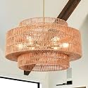 6-Light Large Boho Chandelier for Dining Room 3-Tier Rattan Dining Room Light Fixture Ceiling Hanging 23.62in Hand Woven Boho Pendant Light