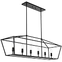 6-Lights Kitchen Island Pendant Lighting in Black Finish, 42-Inches Width Farmhouse Light Fixtures Ceiling Hanging for Dining Room Pool Table