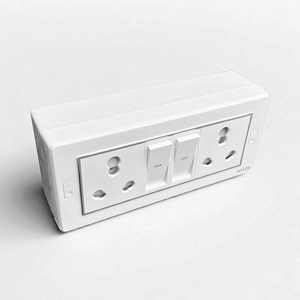 a1 led 6 modular silver wall mounted gang box  dual 20a sockets amp dual switches  heavy load modular switch board for geyser ac microwave amp home use