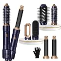 6 in ONE Blow Dryer Brush, Curling Wand Hair Styling Tools Set, Ionic Hot Air Hair Dryer, Massage Oval Hair Dryer, Left&Right Hair Curlers 100-120V