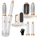 6 in ONE Blow Dryer Brush,Air Curling Iron Round Brush Blow Dryer 800W,Ionic Hair Dryer Brush for Women, Hot Air Brush Hair Styling Tools 100-120V
