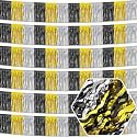 6 Pack 10 Feet Black Gold Silver Wave Foil Fringe Garland Metallic Tinsel Streamers Banner Wall Hanging Curtain Backdrop for Parade Floats, Mother's Day, Easter, Wedding, Birthday Party Decoration