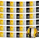 6 Pack 10 Feet Black Gold Silver Foil Fringe Garland Metallic Tinsel Streamers Banner Wall Hanging Curtain Backdrop for Parade Floats, Birthday, Graduate, Mother's Day, Wedding Party Decoration