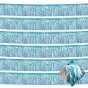 6 Pack 10 Feet Foil Fringe Garland Metallic Tinsel Streamers Banner Wall Hanging Curtain Backdrop for Parade Floats, Bachelorette, Wedding, Birthday, Halloween, Christmas Party Decorations(Light Blue)