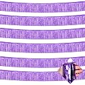 6 Pack 10 Feet Foil Fringe Garland Metallic Tinsel Streamers Banner Wall Hanging Curtain Backdrop for Parade Floats, Wedding, Disco, Birthday, Halloween, Christmas Party Decorations(Light Purple)