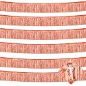 6 Pack 10 Feet Foil Fringe Garland Metallic Tinsel Streamers Banner Wall Hanging Curtain Backdrop for Parade Floats, Bachelorette, Wedding, Birthday, Halloween, Christmas Party Decorations(Rose Gold)