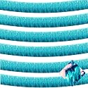 6 Pack 10 Feet Foil Fringe Garland Metallic Tinsel Streamers Banner Wall Hanging Curtain Backdrop for Parade Floats, Bachelorette, Wedding, Birthday, Halloween, Christmas Party Decorations(Lake Blue)