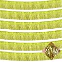 6 Pack 10 Feet Foil Fringe Garland Metallic Tinsel Streamers Banner Wall Hanging Curtain Backdrop for Parade Floats, Wedding, Disco, Birthday, Halloween, Christmas Party Decorations(Light Gold)