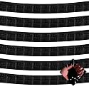 6 Pack 10 Feet Foil Fringe Garland Metallic Tinsel Streamers Banner Wall Hanging Curtain Backdrop for Parade Floats, Bachelorette, Wedding, Birthday, Halloween, Christmas Party Decorations(Black)
