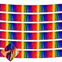 6 Pack 10 Feet Foil Fringe Garland Metallic Tinsel Streamers Banner Wall Hanging Curtain Backdrop for Parade Floats, Bachelorette, Wedding, Birthday, Halloween, Christmas Party Decorations(Rainbow)