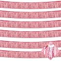 6 Pack 10 Feet Foil Fringe Garland Metallic Tinsel Streamers Banner Wall Hanging Curtain Backdrop for Parade Floats, Bachelorette, Wedding, Birthday, Halloween, Christmas Party Decorations(Pink)