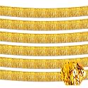 6 Pack 10 Feet Gold Foil Fringe Garland Metallic Tinsel Streamers Banner Wall Hanging Curtain Backdrop for Parade Floats, Birthday, Graduate, Mother's Day, Wedding Party Decoration