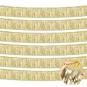 6 Pack 10 Feet Light Gold Foil Fringe Garland Metallic Tinsel Streamers Banner Wall Hanging Curtain Backdrop for Parade Floats, Birthday, Graduate, Mother's Day, Wedding Party Decoration