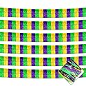 6 Pack 10 Feet Mardi Gras Foil Fringe Garland Metallic Tinsel Streamers Banner Wall Hanging Backdrop for Parade Floats, Birthday, Carnival Party Decorations(Gold Green Purple)