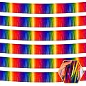 6 Pack 10 Feet Rainbow Foil Fringe Garland Metallic Tinsel Streamers Banner Wall Hanging Curtain Backdrop for Parade Floats, Birthday, Graduate, Mother's Day, Wedding Party Decoration