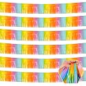 6 Pack 10 Feet Rainbow Foil Fringe Garland Metallic Tinsel Streamers Banner Wall Hanging Curtain Backdrop for Parade Floats, Birthday, Graduate, Mother's Day, Wedding Party Decoration
