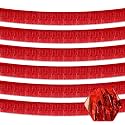 6 Pack 10 Feet Red Foil Fringe Garland Metallic Tinsel Streamers Banner Wall Hanging Curtain Backdrop for Parade Floats, Birthday, Graduate, Mother's Day, Wedding Party Decoration