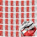 6 Pack 10 Feet Red Silver Wave Foil Fringe Garland Metallic Tinsel Streamers Banner Wall Hanging Curtain Backdrop for Parade Floats, Mother's Day, Easter, Wedding, Birthday Party Decoration