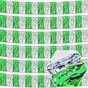 6 Pack 10 Feet Silver Green Wave Foil Fringe Garland Metallic Tinsel Streamers Banner Wall Hanging Curtain Backdrop for Parade Floats, Mother's Day, Easter, Wedding, Birthday Party Decoration