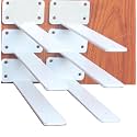 6 Pack - 10 inch White Hidden L Shelf Bracket (1/5 Inch Thicked) Iron Floating Shelf Brackets Rustic Industrial Metal Brackets for Shelf Support