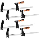 4-Pack 18 inch Bar Clamps,Long Wood Clamps Heavy Duty Force 600 Lbs Adjustable and Release Quickly,Woodworking Clamps Throat Depth 2.5 inch with Plastic Handle