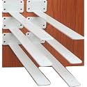 6 Pack - 16 inch White Hidden L Shelf Bracket (1/5 Inch Thicked) Iron Floating Shelf Brackets Rustic Industrial Metal Brackets for Shelf Support