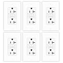 6 Pack 20A GFCI Outlet Tamper-Resistant Self-Test, ETL Listed White