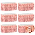 6 Pack 29x108 Inch Rose Gold Metallic Foil Fringe Table Skirts Banner for Tinsel Streamer Garland Curtains Backdrop for Parade Floats Wedding Baby Shower Birthday Christmas Halloween Party Decoration