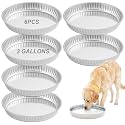 6 Pack 3 Gallon Galvanized Steel Feeding Food Steel Pan 17.7" Oil Drain Pan