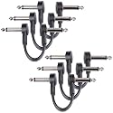 6-Pack 3 Inch Flat Guitar Patch Cables Short Pedal Cable