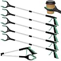 6 Pack 32 Inch Commercial Trash Grabber for Elderly Assist, Heavy Duty Lightweight Reacher with Ergonomic Handle &amp; Non-Slip Grip, Multi-Use Outdoor Home Garden Cleanup Mobility Aid ToolGreen)
