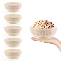 6 Pack 5 Inch Mini Banneton Bread Proofing Baskets, Small Sourdough Bread Baking Supplies for Artisan Bread Baking, Dough Rising