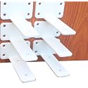 6 Pack - 6 inch White Hidden L Shelf Bracket (1/5 Inch Thicked) Iron Floating Shelf Brackets Rustic Industrial Metal Brackets for Shelf Support