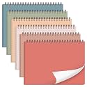 6 Pack 8.3" x 5.8" Top Spiral Legal Pads College Ruled Small Notebooks