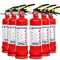 6 Pack ABC Dry Chemical Fire Extinguishers with Mount