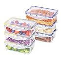 6 Pack Airtight Food Storage Container with Lids, Plastic Meal Prep Containers Reusable, 1.15L, Leak-proof Microwave Freezer Dishwasher Safe (Mixed colour combination)