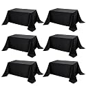 6-Pack Black Tablecloths for Rectangle Tables, 90 x 132 Inches