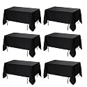 6-Pack Black Tablecloths for Rectangle Tables, 60 x 120 Inches