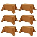 6-Pack Bronze Tablecloths for Rectangle Tables, 90 x 132 Inches