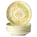 6 Pack Ceramic Dessert Plates, Vintage Appetizer Plates, 6 inch