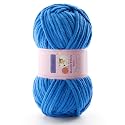 Chunky Chenille Yarn for Crocheting, #6 Blue Baby Blanket Yarn for Crochet