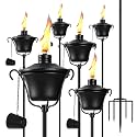 6 Pack Citronella Torches, 15Oz Garden Torch for Outside, Black