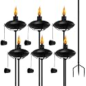 6 Pack Citronella Torches, Outdoor Metal Torch Garden Décor