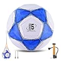 6 Pack Classic deflated Soccer Balls Size 4/5 with Pump and Mesh Bag for Lawn Training Practice Bulk Sport Gift for Beginner Adults