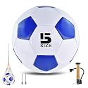 6 Pack Classic deflated Soccer Balls Size 4/5 with Pump and Mesh Bag for Lawn Training Practice Bulk Sport Gift for Beginner Adults