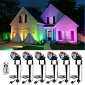 6 Pack Color Change Spotlights for Decor Lighting 120V Remote Waterproof Plug-in Multicolor Landscape Spot Light Uplight for Yard Decoration, Tree, Bush, Status, Indoor Plant, Picture & Painting