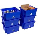 ReadySpace 9 Gallon Heavy Duty Stackable Recycling Bins, 6-Pack