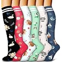 6 Pack Copper Compression Socks for Women and Men Circulation-Best Support for Medical,Running,Nursing,Athletic