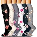 6 Pack Copper Compression Socks for Women and Men Circulation-Best Support for Medical,Running,Nursing,Athletic